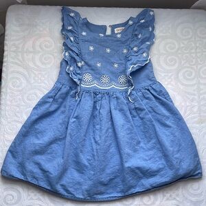 3T Toddler Girls' Chambray Lace Dress - Cat & Jack